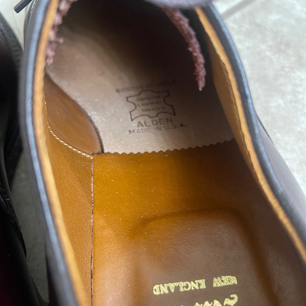 Alden Mens Burgundy Leather Cap Toe Oxford Dress Shoes Made in USA 905 11 B/D - Picture 8 of 14
